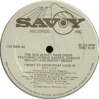 The New Jersey Mass Choir - I Want To Know What Love Is